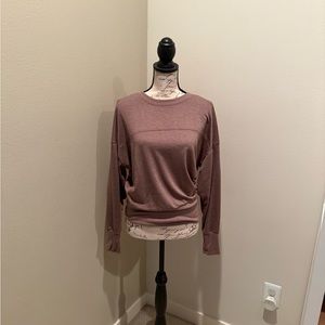 Tahari Brown Long Sleeve Relaxed Sweatshirt